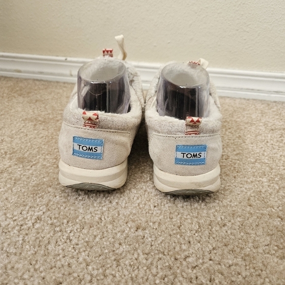 TOMS Del Rey Charcoal Wool with Shearling Shoes Women's 9 - Picture 2 of 9